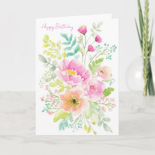 Carte d'anniversaire à l'aquarelle personnalisée