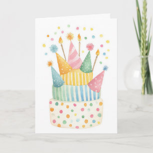 Carte d'anniversaire à l'aquarelle personnalisée