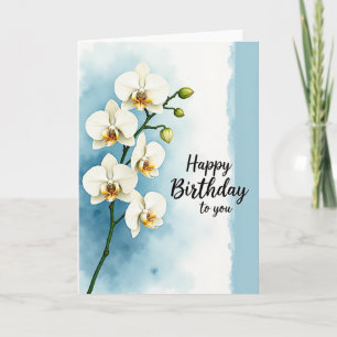 Carte d'anniversaire à l'aquarelle rêveuse