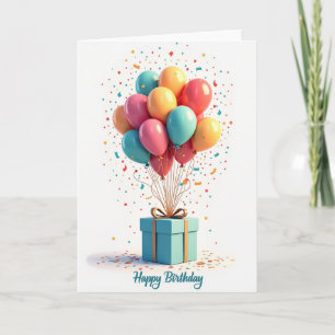 Carte d'anniversaire à l'arc doré joyeux