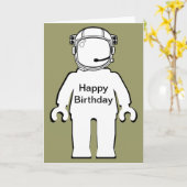 Carte d'anniversaire à l'astronaute de style banks (Fleur jaune)