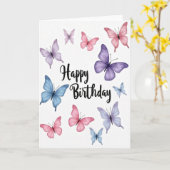 Carte d'anniversaire à l'écriture délicate (Fleur jaune)