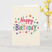 Carte d'anniversaire à l'écriture joyeuse (Fleur jaune)