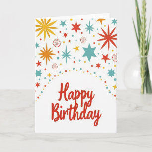 Carte d'anniversaire à l'écriture rouge festive