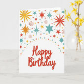 Carte d'anniversaire à l'écriture rouge festive (Fleur jaune)