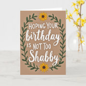 Carte d'anniversaire à l'écriture rustique (Fleur jaune)