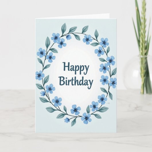 Carte d'anniversaire à l'écriture sarcelle (Devant)