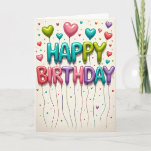 Carte d'anniversaire à lettre flottante