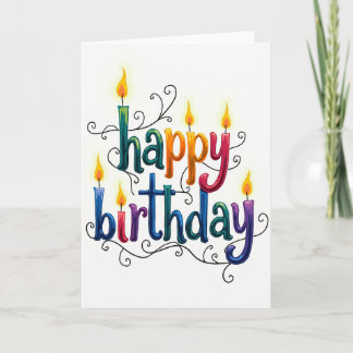 Carte d'anniversaire à lettre lumineuse