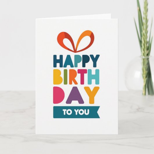 Carte d'anniversaire à lettres empilées (Devant)