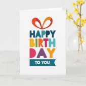 Carte d'anniversaire à lettres empilées (Fleur jaune)