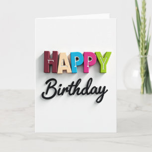 Carte d'anniversaire à lettres sculptées