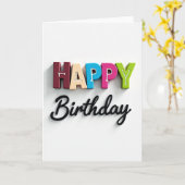 Carte d'anniversaire à lettres sculptées (Fleur jaune)