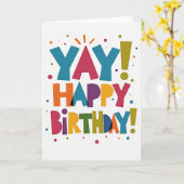 Carte d'anniversaire à lettres vibrantes (Fleur jaune)