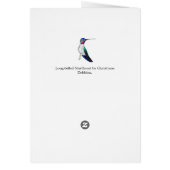 Carte d'anniversaire à long bec Starthroat Humming (Dos)