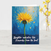 Carte d'anniversaire à l'Orbe Fantaisiste (Fleur jaune)