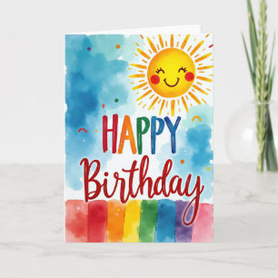 Carte d'anniversaire à l'orbite souriante