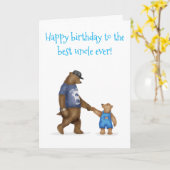 Carte d'anniversaire à l'ours mignonne pour le mei (Fleur jaune)