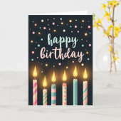 Carte d'anniversaire à lueur pastel (Fleur jaune)