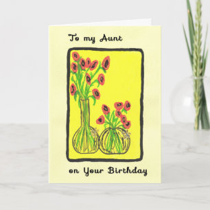 Carte d'anniversaire à main dessinée pour la tante