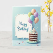 Carte d'anniversaire à message scripté (Fleur jaune)