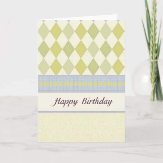 Carte d'anniversaire à motif argyle (Devant)