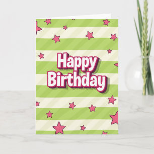 Carte d'anniversaire à motif fuchsia