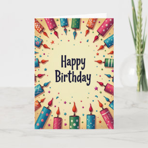 Carte d'anniversaire à motif vibrant