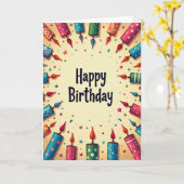 Carte d'anniversaire à motif vibrant (Fleur jaune)