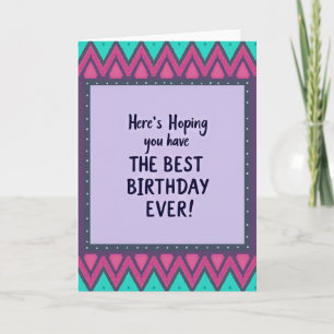 Carte d'anniversaire à motif zigzag