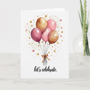 Carte d'anniversaire à orbes flottants aquarelle