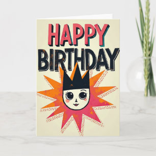 Carte d'anniversaire à personnage vibrant