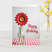 Carte d'anniversaire à pétale à pois (Fleur jaune)