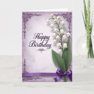 Carte d'anniversaire à pétale blanc
