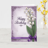 Carte d'anniversaire à pétale blanc (Fleur jaune)