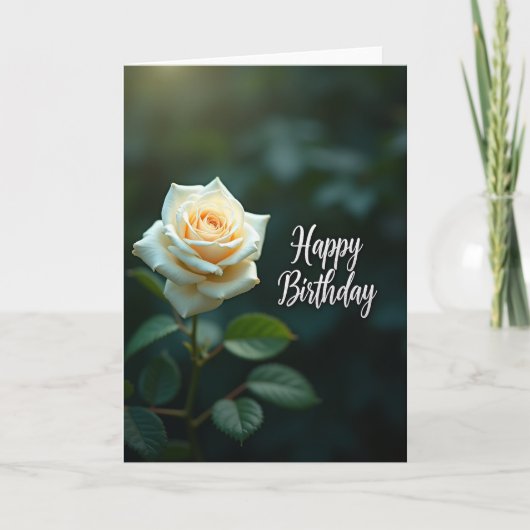 Carte d'anniversaire à pétale crémeux (Devant)