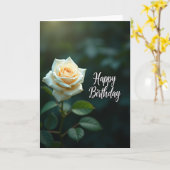 Carte d'anniversaire à pétale crémeux (Fleur jaune)
