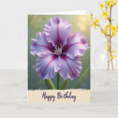 Carte d'anniversaire à pétale de fuchsia (Fleur jaune)