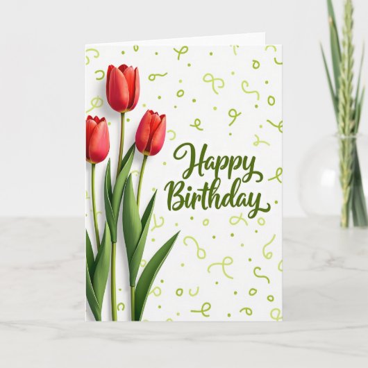 Carte d'anniversaire à pétale de velours (Devant)