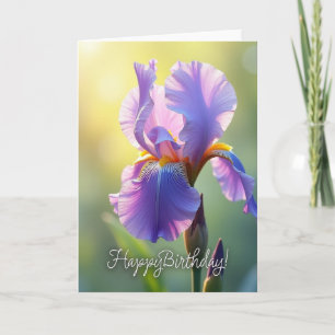 Carte d'anniversaire à pétale lumineux