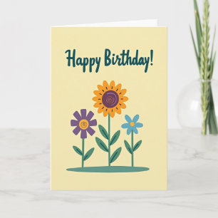 Carte d'anniversaire à pétale orange