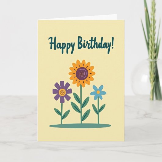 Carte d'anniversaire à pétale orange (Devant)