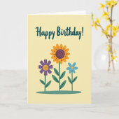 Carte d'anniversaire à pétale orange (Fleur jaune)