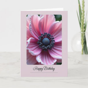 Carte d'anniversaire à pétale rose
