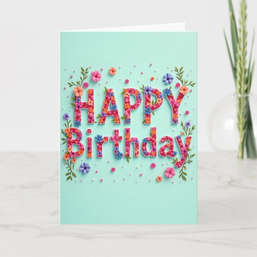 Carte d'anniversaire à pétale vibrant (Devant)
