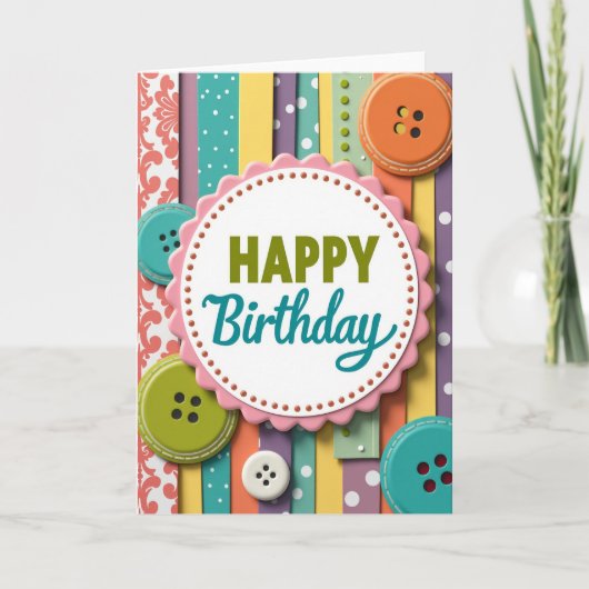 Carte d'anniversaire à plaque festonnée (Devant)