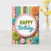 Carte d'anniversaire à plaque festonnée (Fleur jaune)