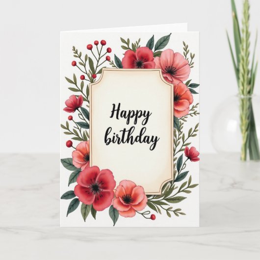 Carte d'anniversaire à plaque ornée (Devant)