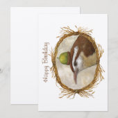 carte d'anniversaire à plat avec porcelaine Caroli (Devant / Derrière)