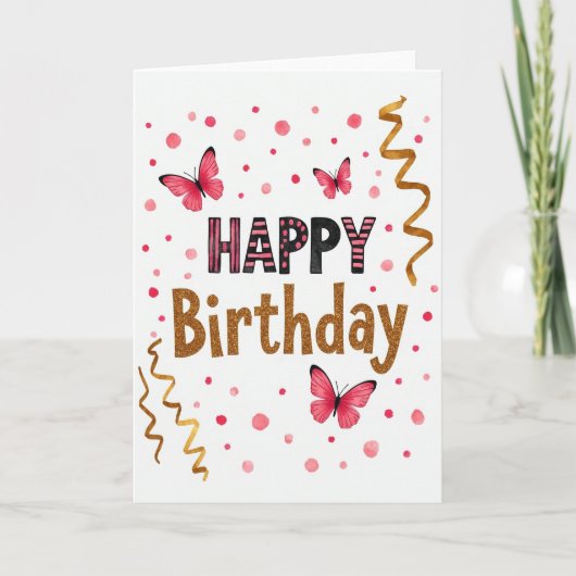 Carte d'anniversaire à pois (Devant)